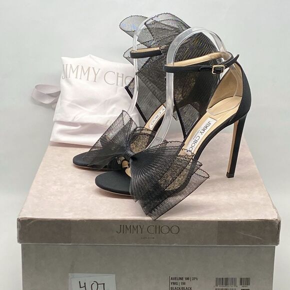 Jimmy Choo Aveline bow detail sandals size 37.5 - Picture 11 of 13